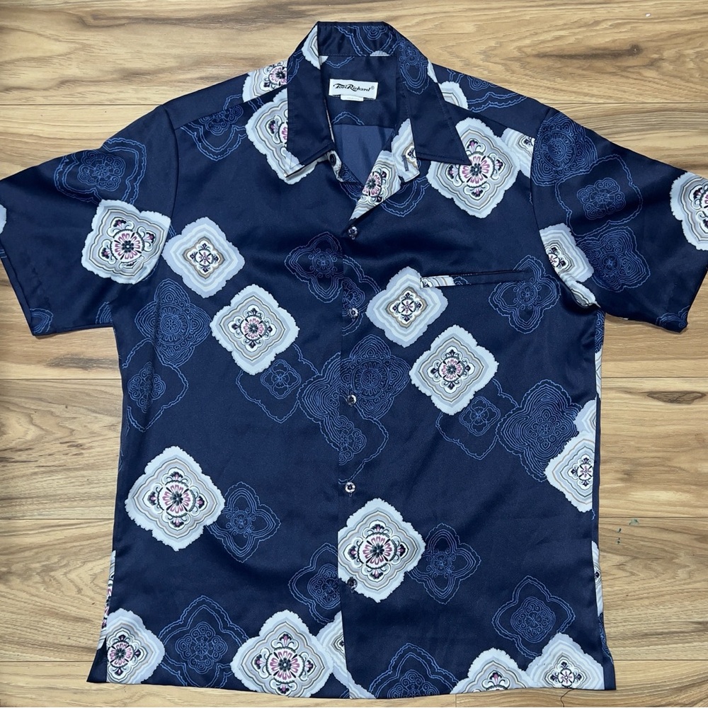Bobby Jones Navy and White Geometric Men's Shirt